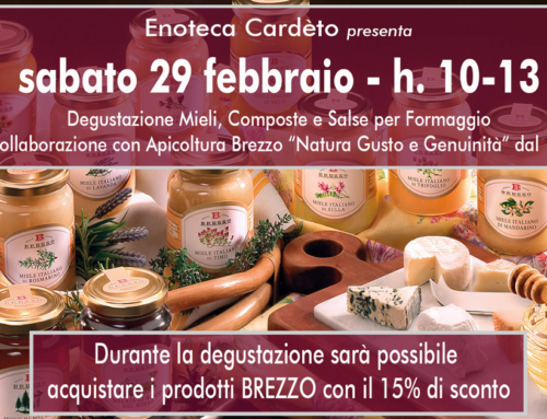 Degustazione di mieli, composte e salse di Apicoltura Brezzo – sabato 29 febbraio